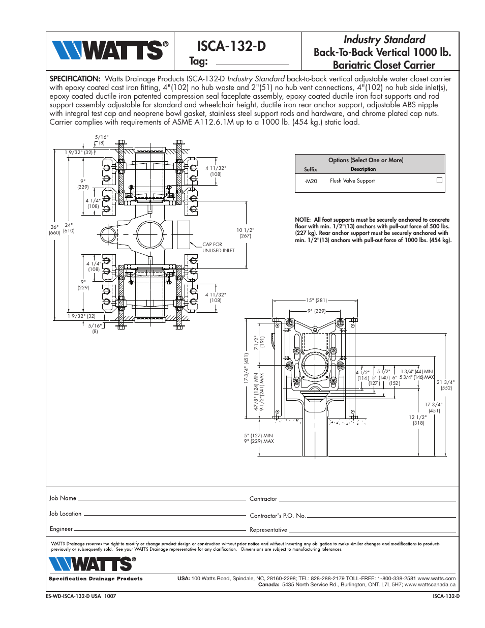 Watts ISCA-132-D User Manual | 1 page