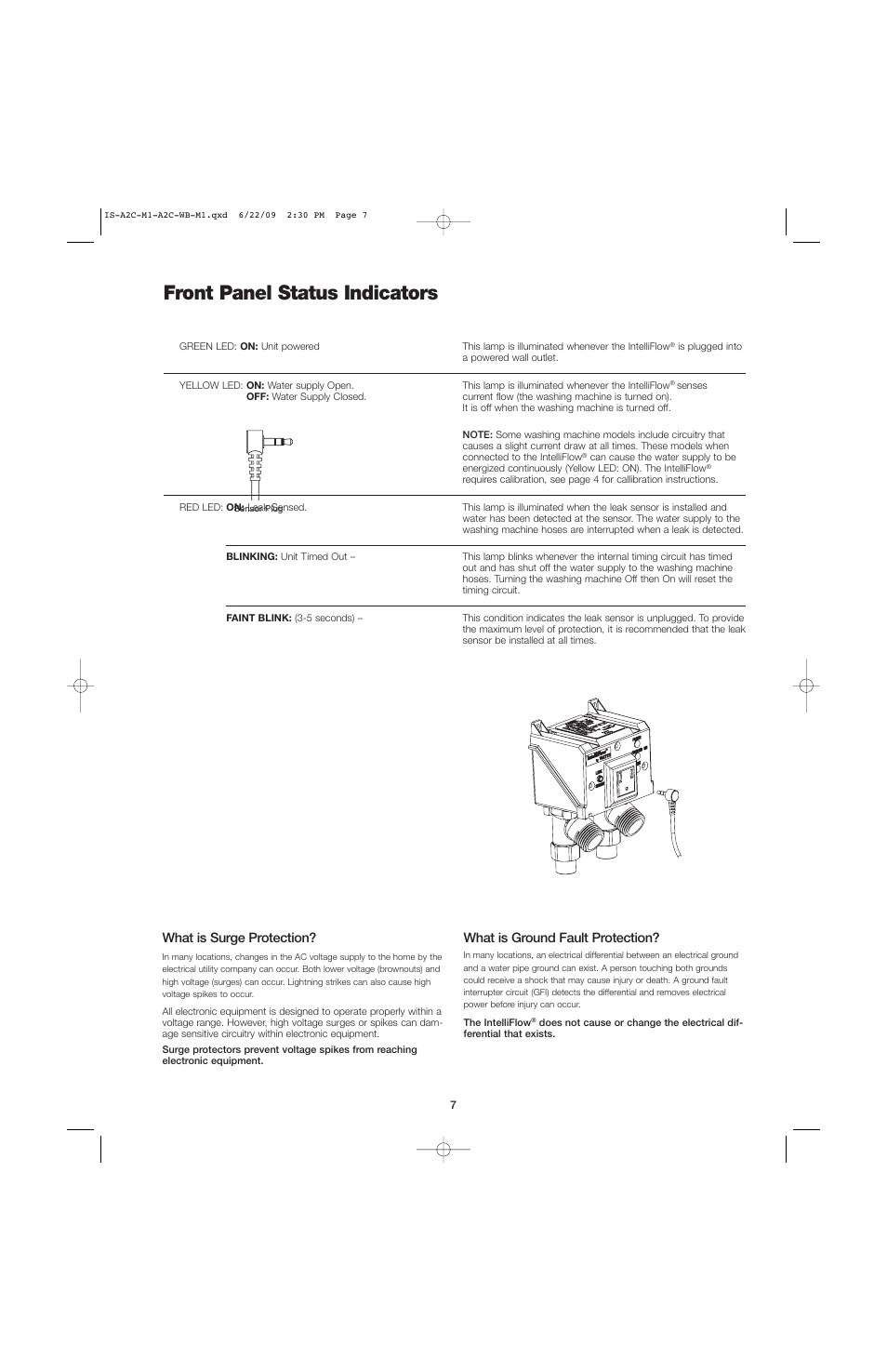 Front panel status indicators, What is surge protection, What is ground fault protection | Watts A2C-WB User Manual | Page 7 / 8