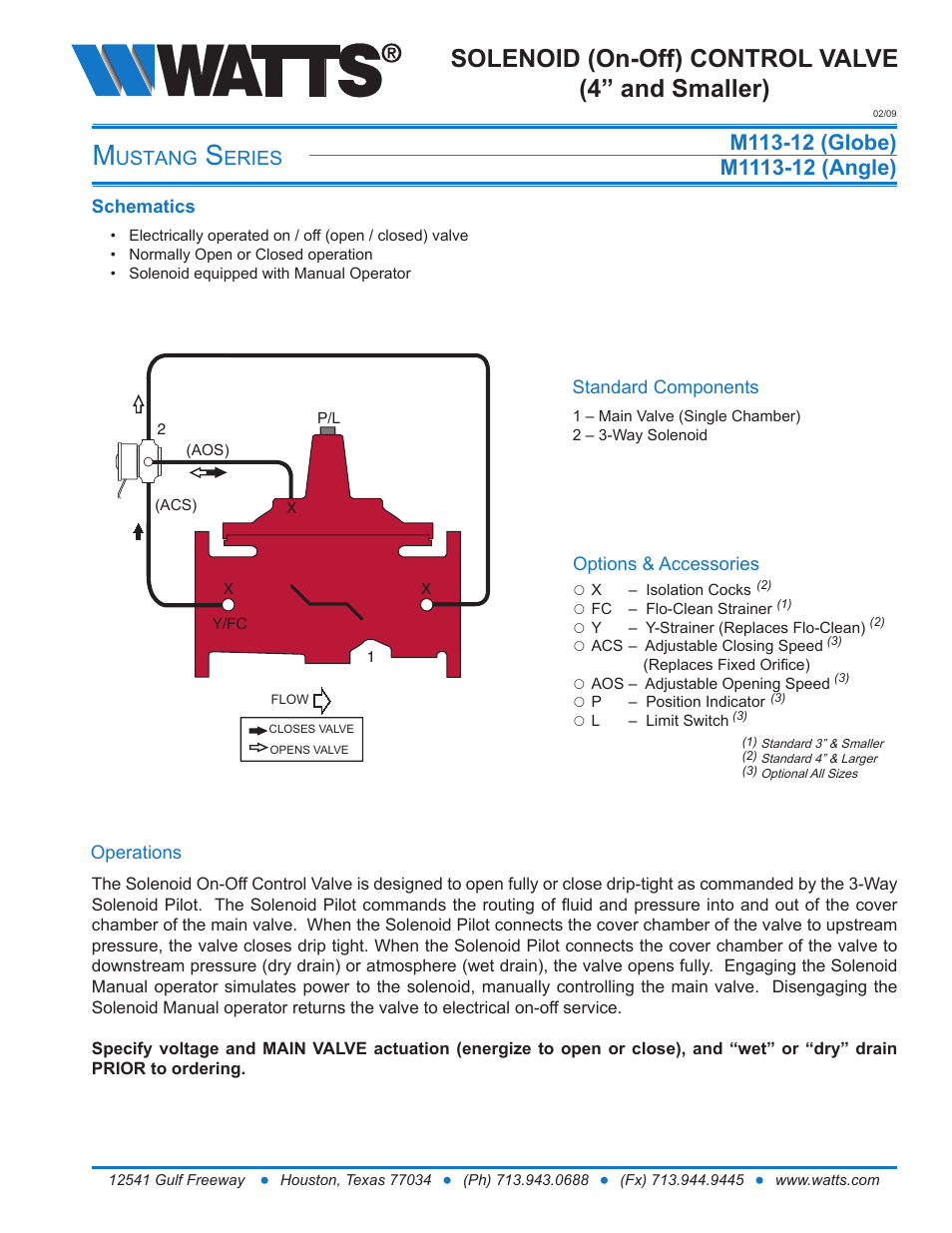 Watts M1113-12 User Manual | 6 pages