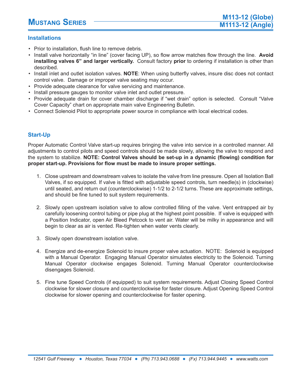 Watts M1113-12 User Manual | Page 5 / 6