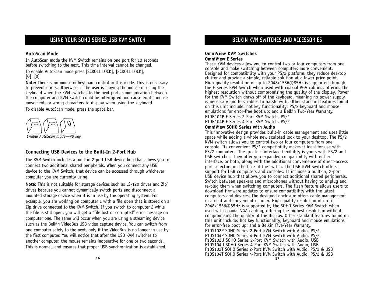 Using your soho series usb kvm switch, Belkin kvm switches and accessories | Belkin F1DS102U User Manual | Page 10 / 16