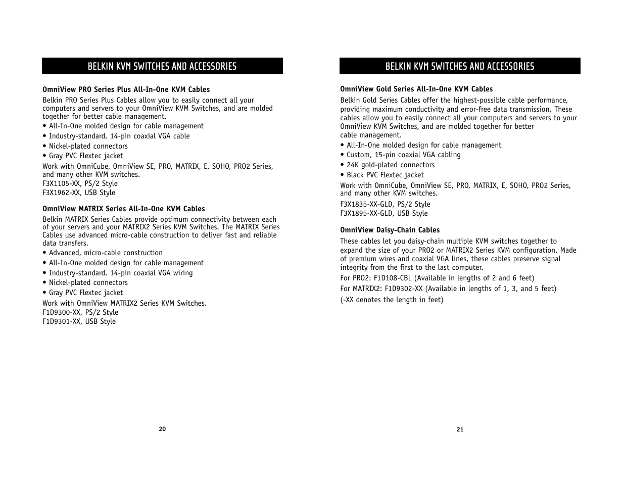 Belkin kvm switches and accessories | Belkin F1DS102U User Manual | Page 12 / 16