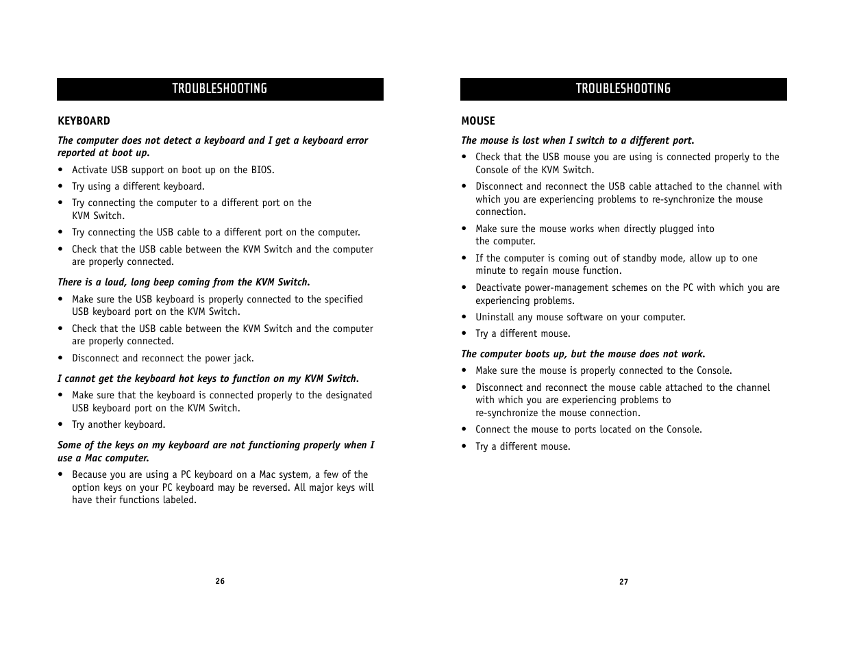 Troubleshooting | Belkin F1DS102U User Manual | Page 15 / 16