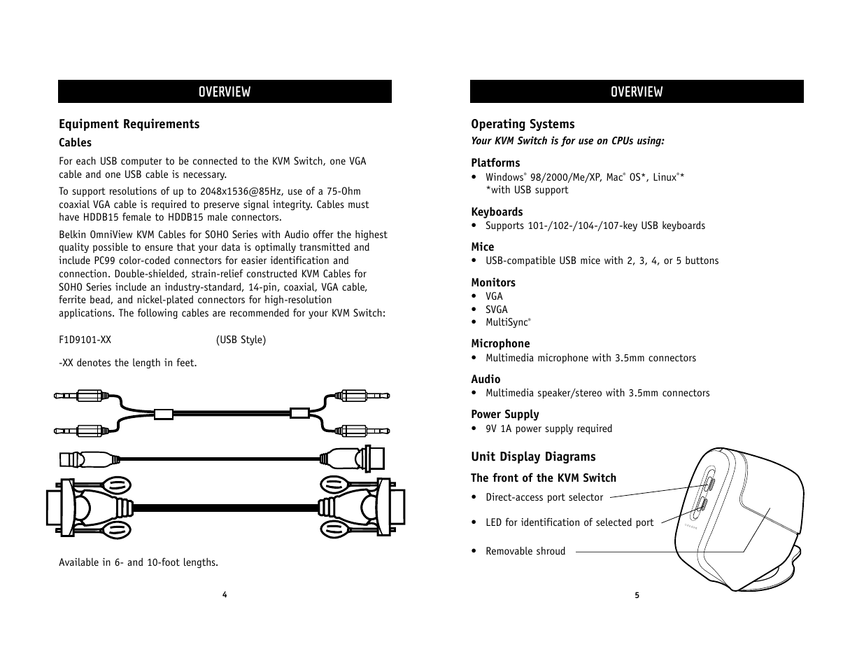 Overview | Belkin F1DS102U User Manual | Page 4 / 16