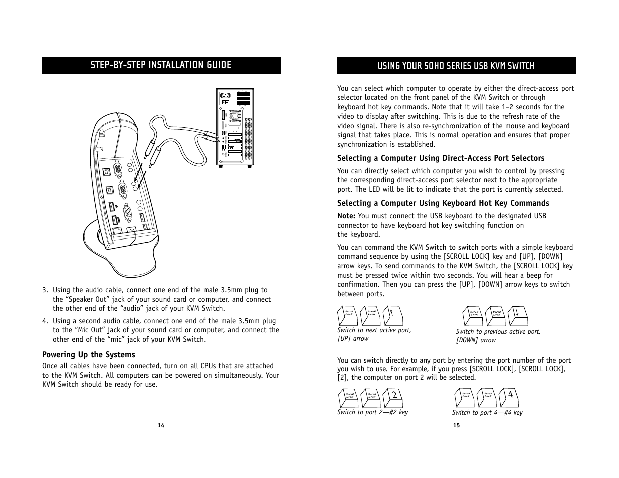 Step-by-step installation guide, Using your soho series usb kvm switch | Belkin F1DS102U User Manual | Page 9 / 16