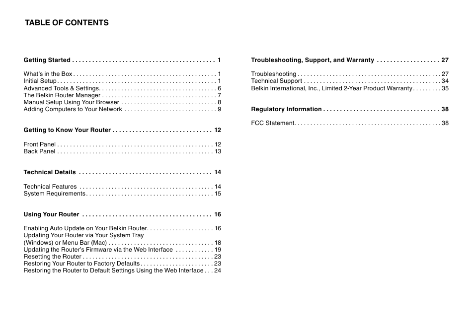 Belkin Wireless N Router N300 User Manual | Page 2 / 42