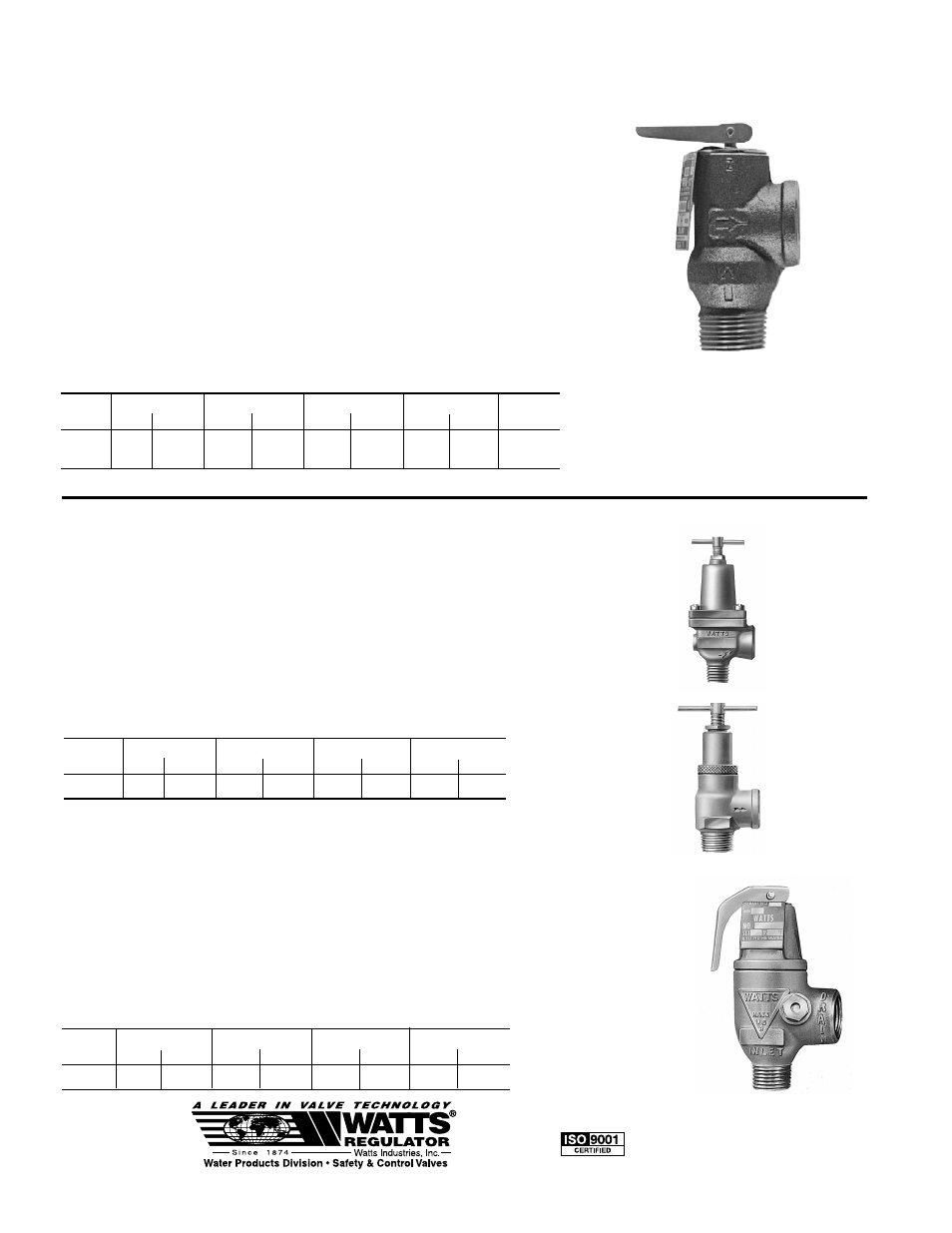 Series bp30, Model 3l, Model 53l | Series 30, Asme rated, design certified and listed by c.s.a, Well system relief valve, 15mm) | Watts 5300A User Manual | Page 2 / 2