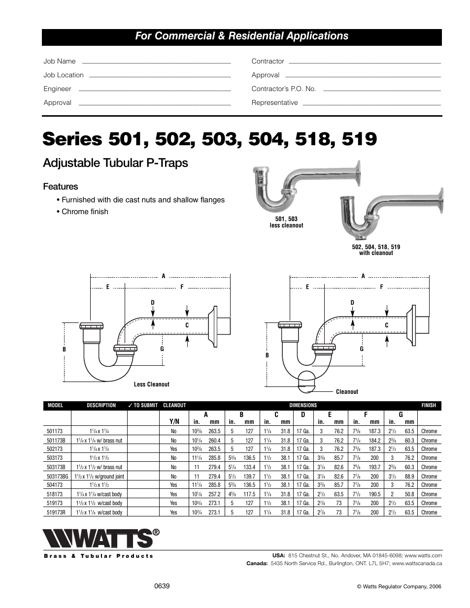Watts 519 173R User Manual | 1 page