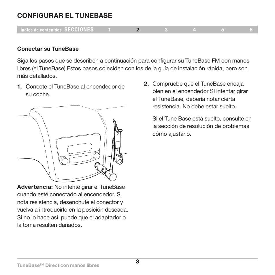 Set up, Configurar el tunebase | Belkin Belkine TuneBase Direct with Hands-Free 8820-00110ea User Manual | Page 113 / 162