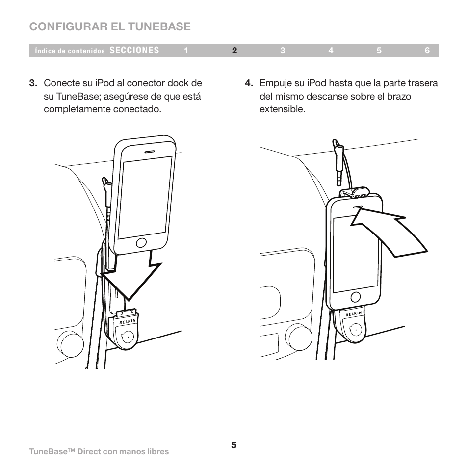Configurar el tunebase | Belkin Belkine TuneBase Direct with Hands-Free 8820-00110ea User Manual | Page 115 / 162