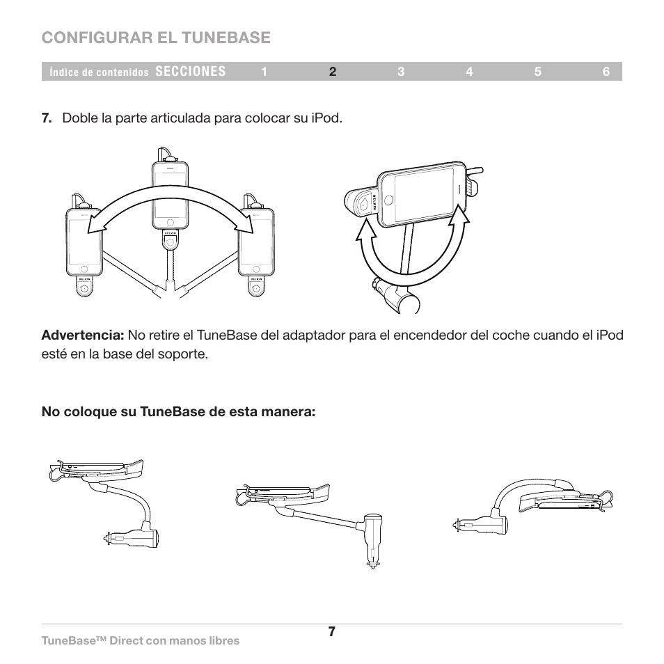 Landscape, Configurar el tunebase | Belkin Belkine TuneBase Direct with Hands-Free 8820-00110ea User Manual | Page 117 / 162