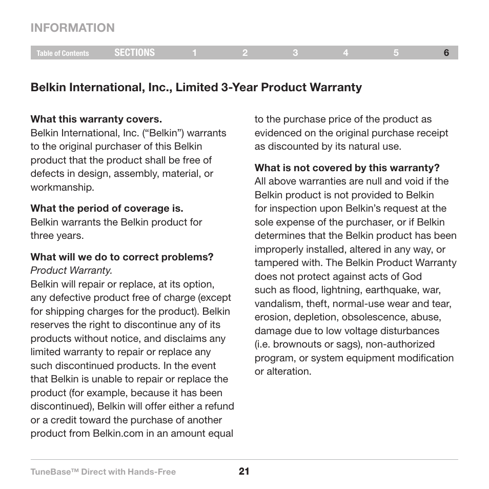 Belkin Belkine TuneBase Direct with Hands-Free 8820-00110ea User Manual | Page 23 / 162
