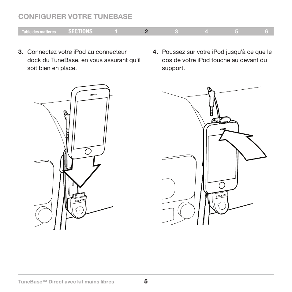 Configurer votre tunebase | Belkin Belkine TuneBase Direct with Hands-Free 8820-00110ea User Manual | Page 34 / 162