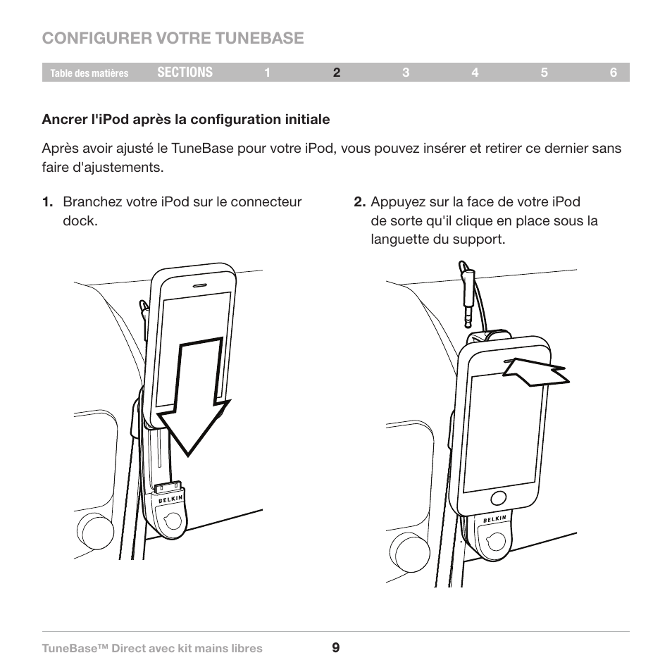 Configurer votre tunebase | Belkin Belkine TuneBase Direct with Hands-Free 8820-00110ea User Manual | Page 38 / 162