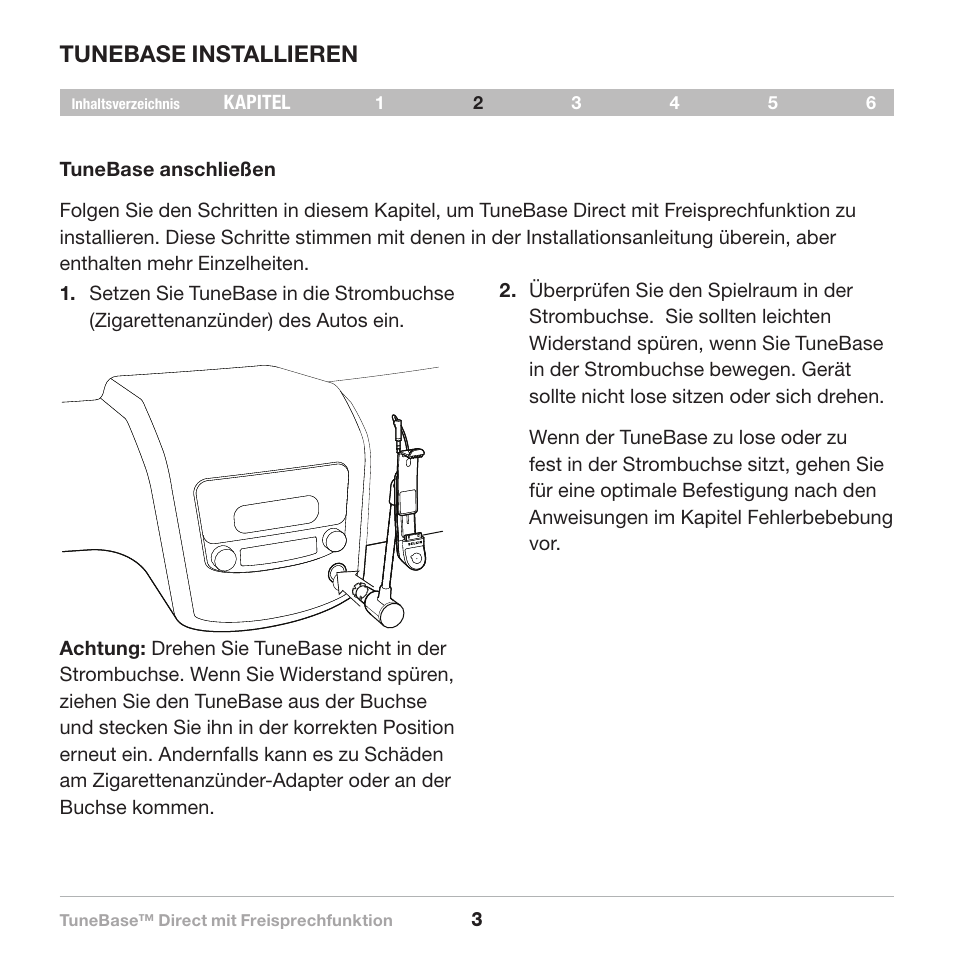 Set up, Tunebase installieren | Belkin Belkine TuneBase Direct with Hands-Free 8820-00110ea User Manual | Page 59 / 162