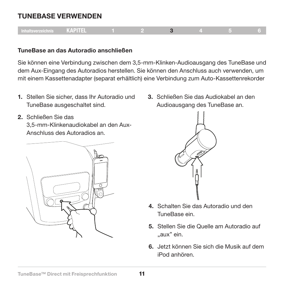 Tunebase verwenden | Belkin Belkine TuneBase Direct with Hands-Free 8820-00110ea User Manual | Page 67 / 162