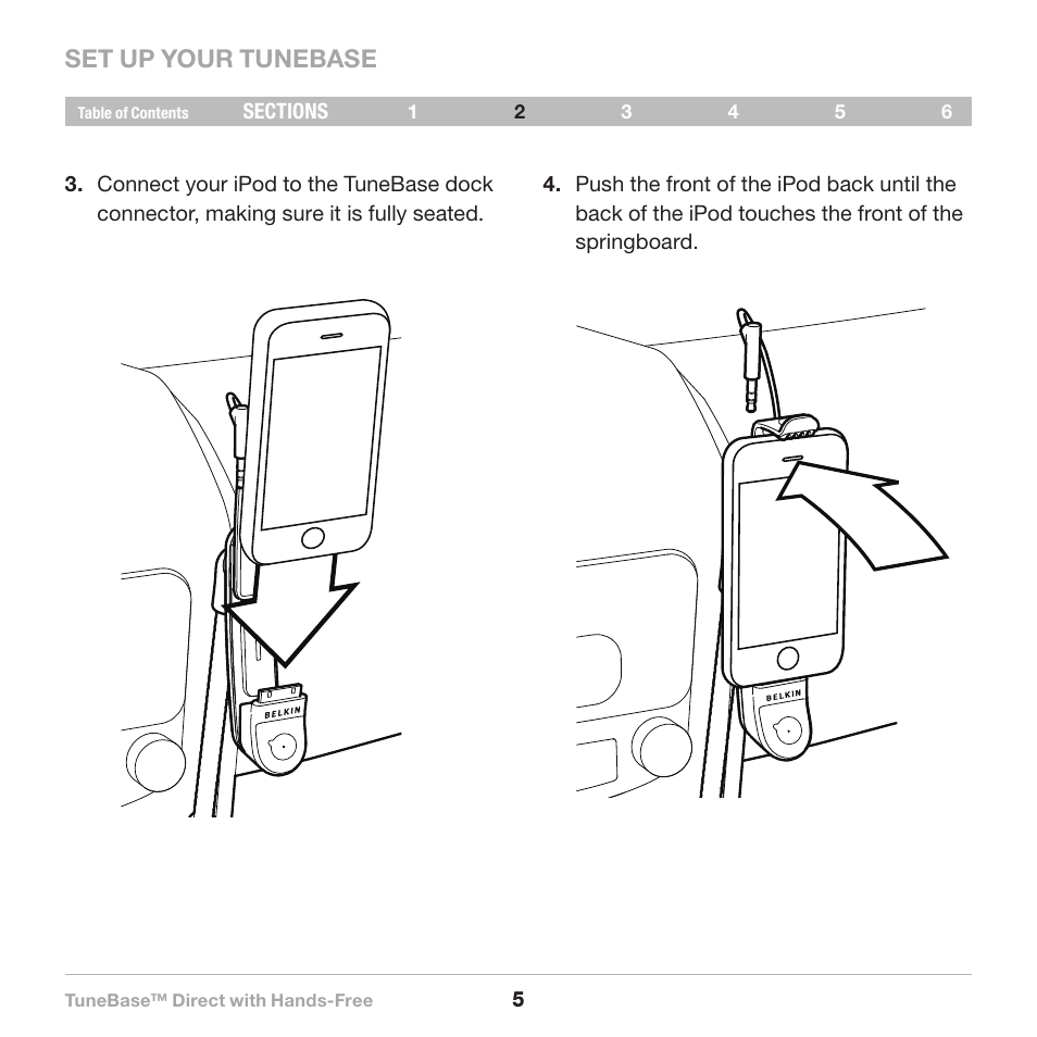 Set up your tunebase | Belkin Belkine TuneBase Direct with Hands-Free 8820-00110ea User Manual | Page 7 / 162