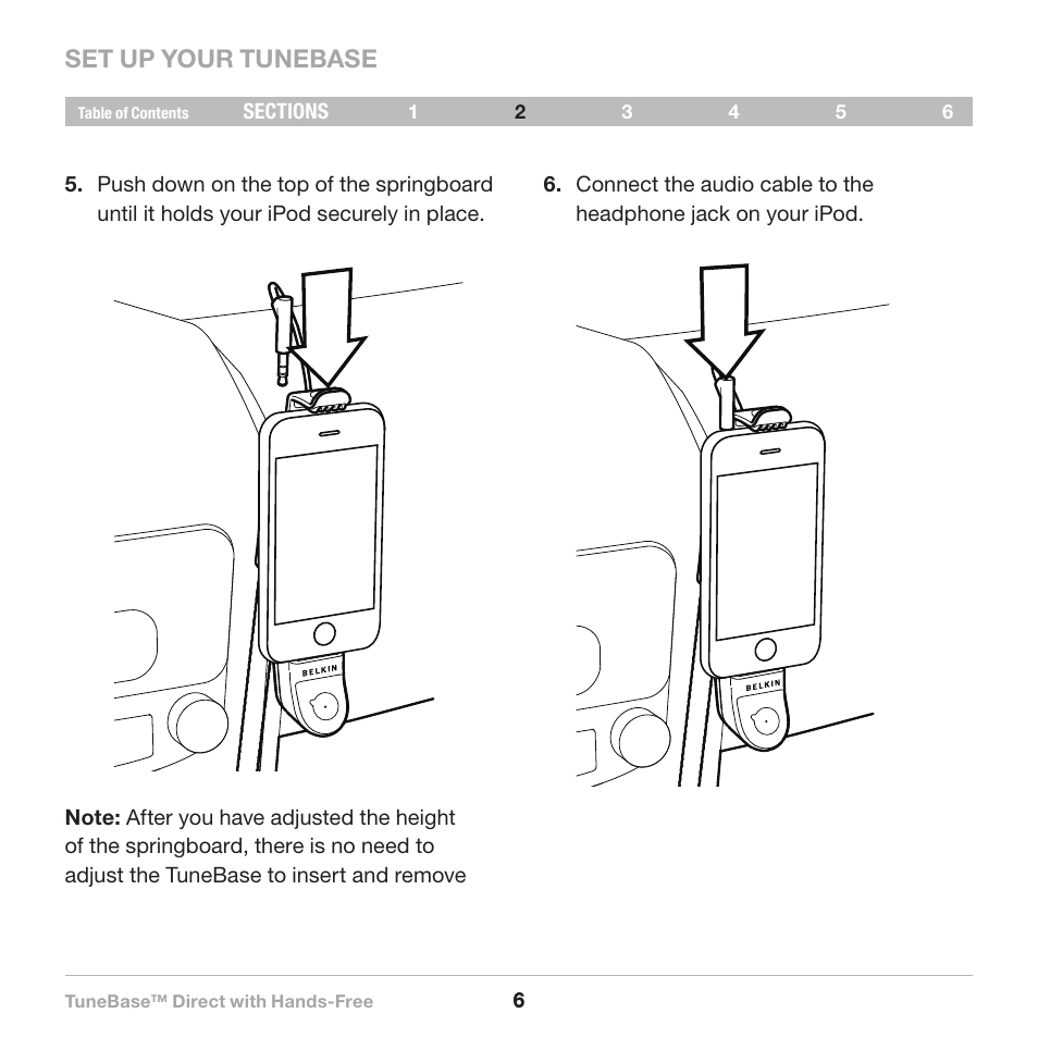 Set up your tunebase | Belkin Belkine TuneBase Direct with Hands-Free 8820-00110ea User Manual | Page 8 / 162