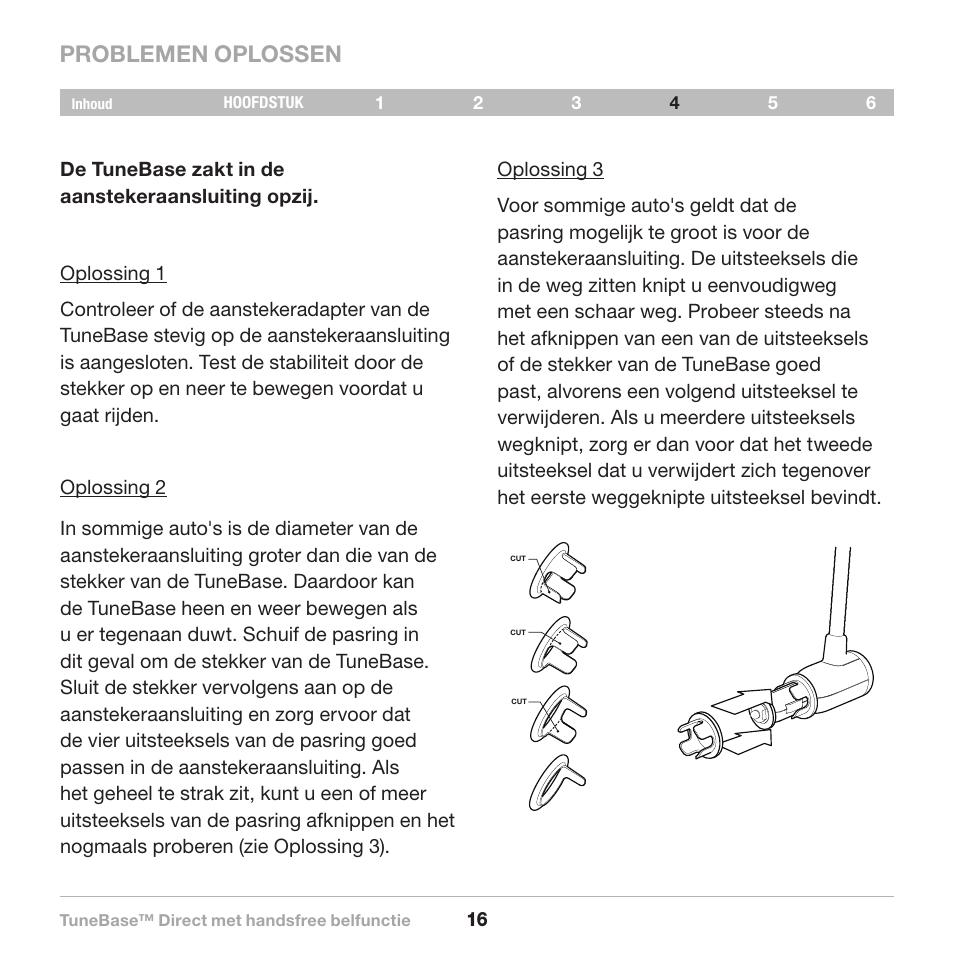 Problemen oplossen | Belkin Belkine TuneBase Direct with Hands-Free 8820-00110ea User Manual | Page 99 / 162