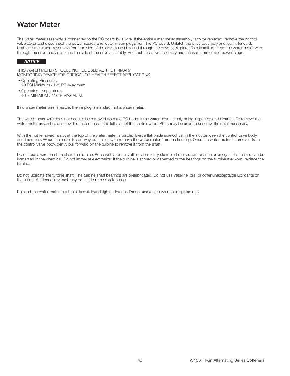 Water meter | Watts W100T Twin Alternating Series User Manual | Page 40 / 48