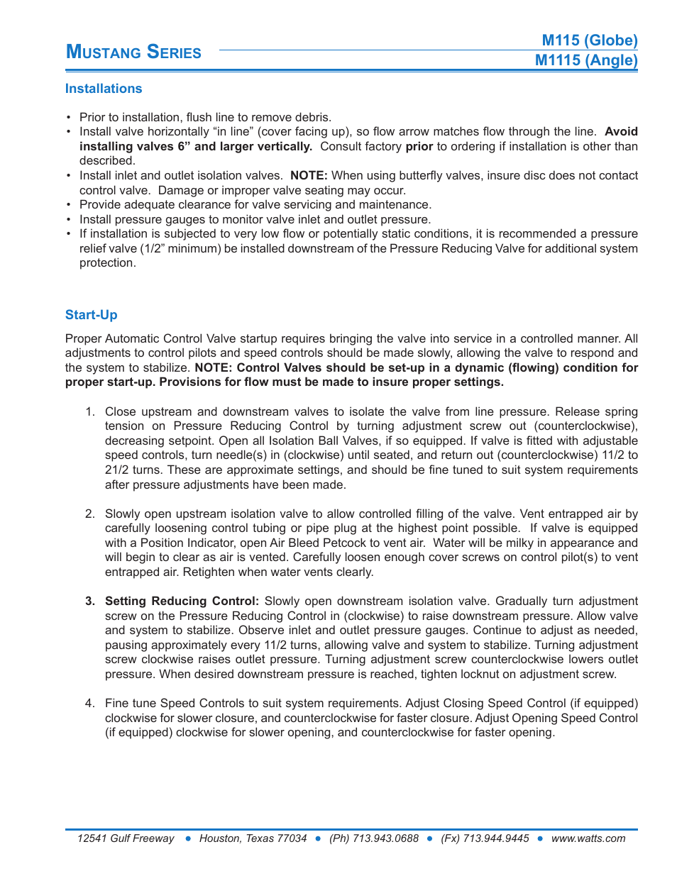 Watts M1115 User Manual | Page 6 / 7