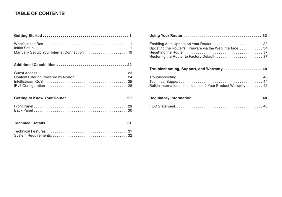 Belkin N 450 DB User Manual | Page 2 / 54