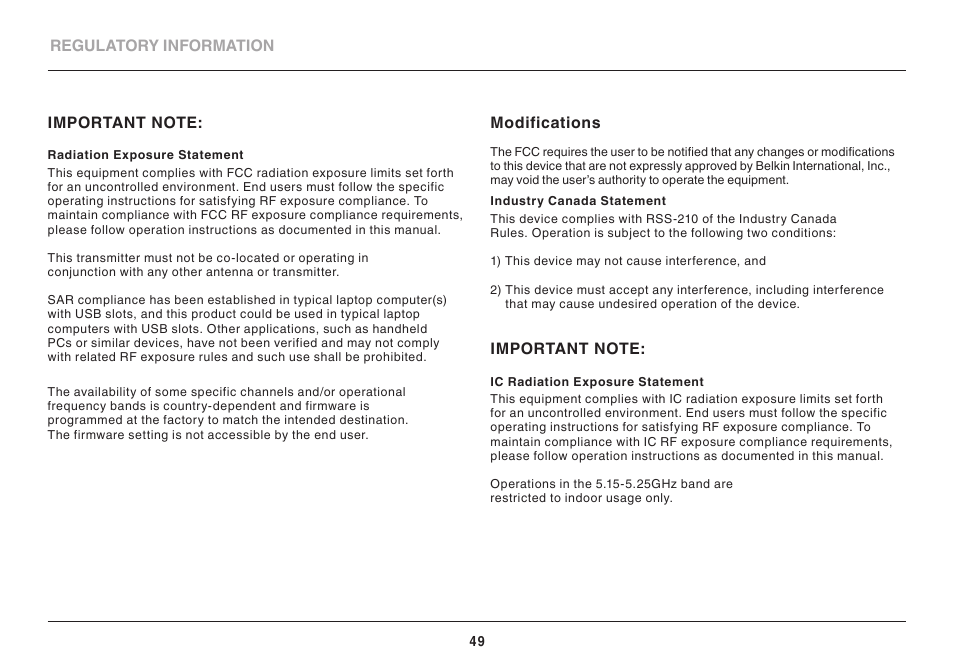 Belkin N 450 DB User Manual | Page 51 / 54