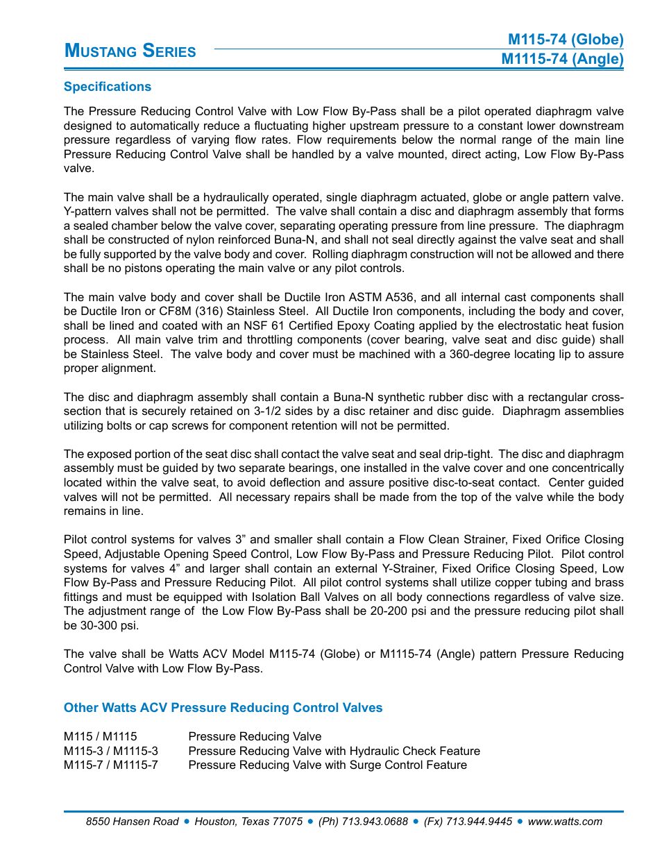 Watts M1115-74 User Manual | Page 7 / 7