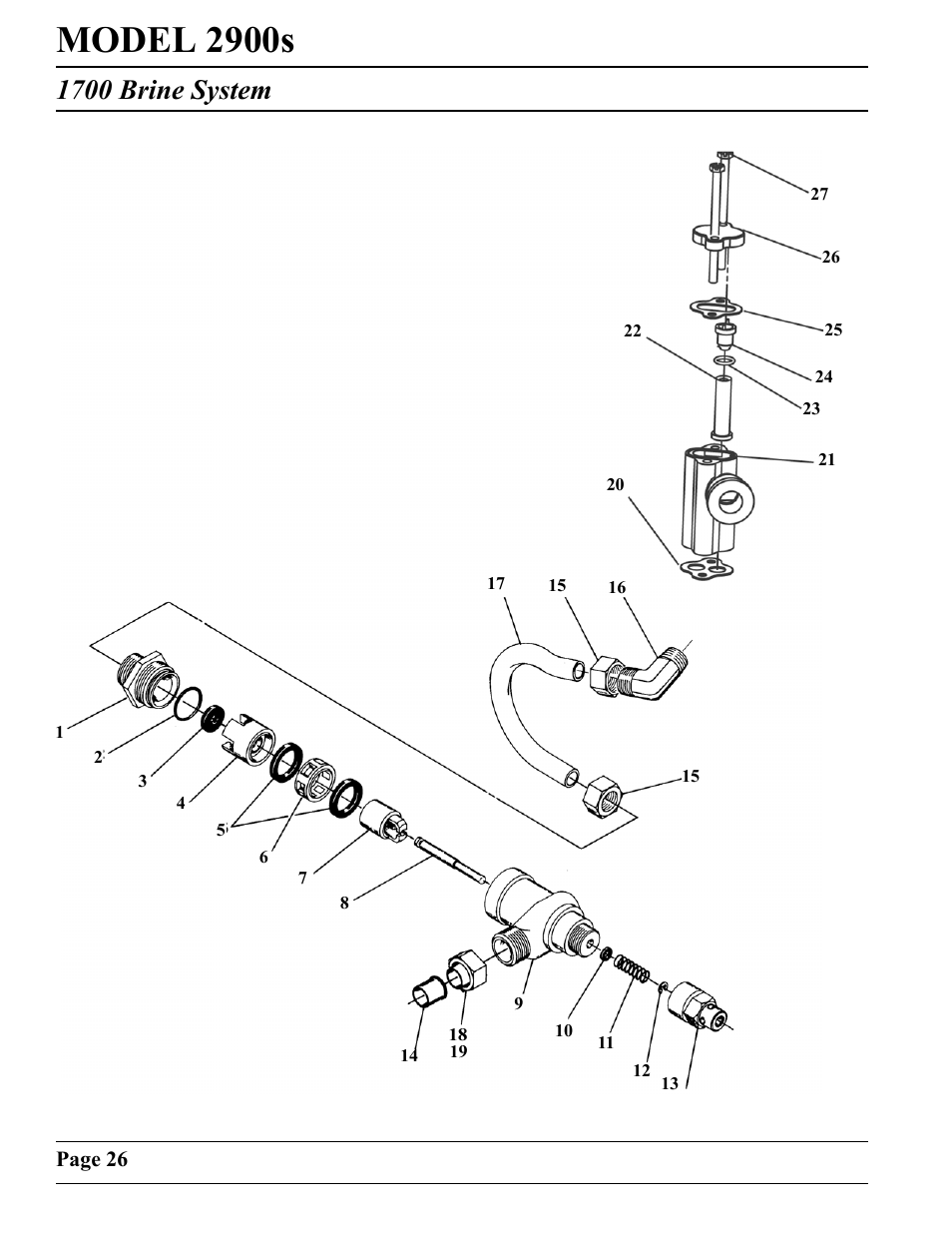 Model 2900s, 1700 brine system | Watts Fleck 2900 Brass Valve User Manual | Page 26 / 60