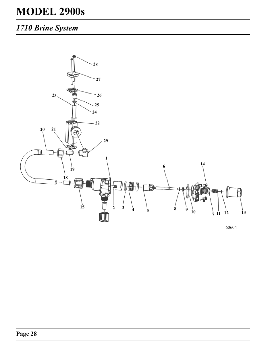 Model 2900s, 1710 brine system, Page 28 | Watts Fleck 2900 Brass Valve User Manual | Page 28 / 60