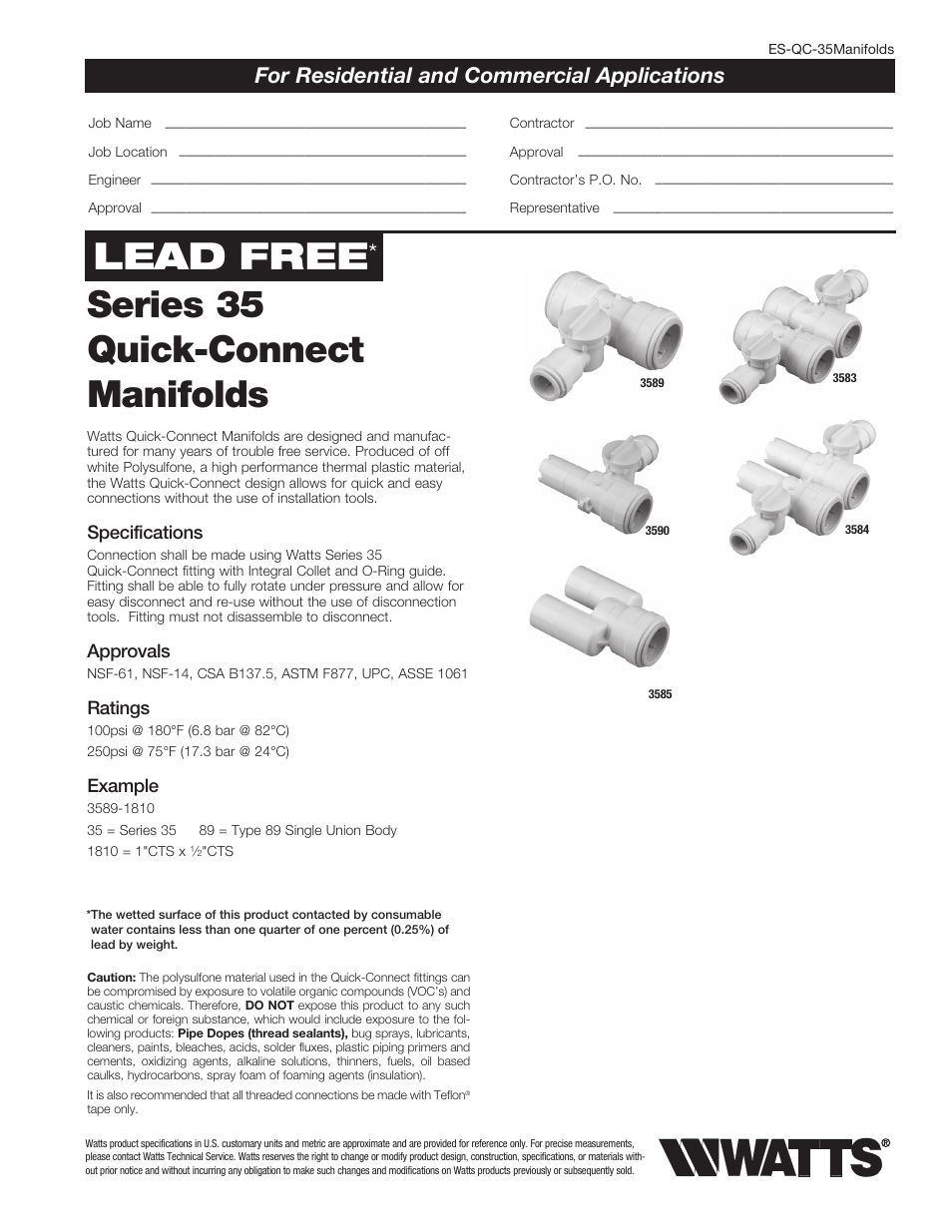 Watts 3591B User Manual | 4 pages