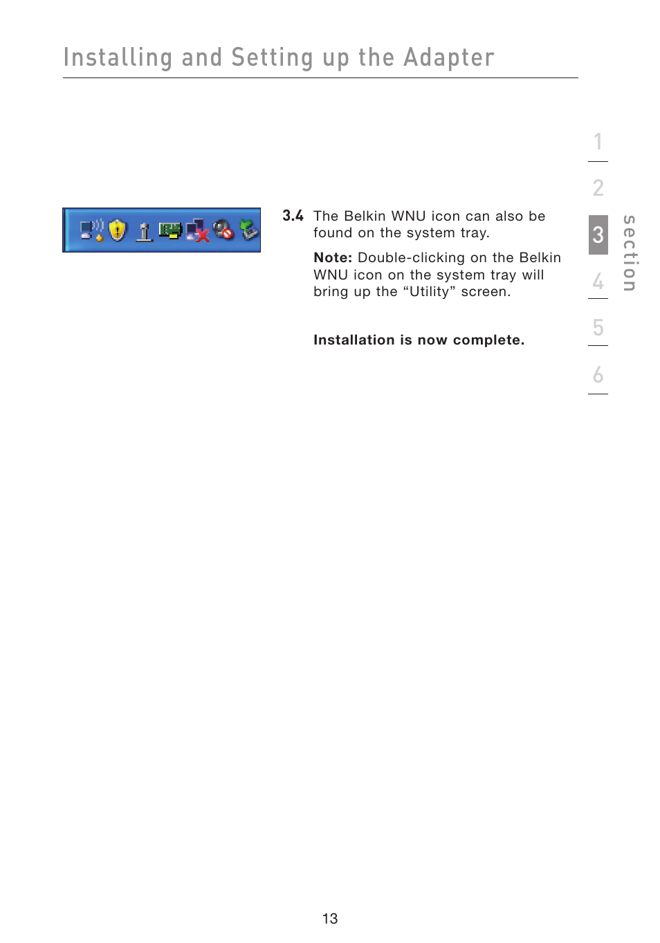Installing and setting up the adapter | Belkin F5D9050 User Manual | Page 17 / 44