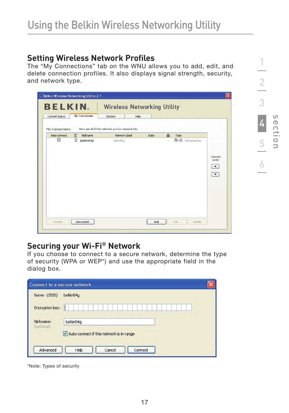 Using the belkin wireless networking utility | Belkin F5D9050 User Manual | Page 21 / 44