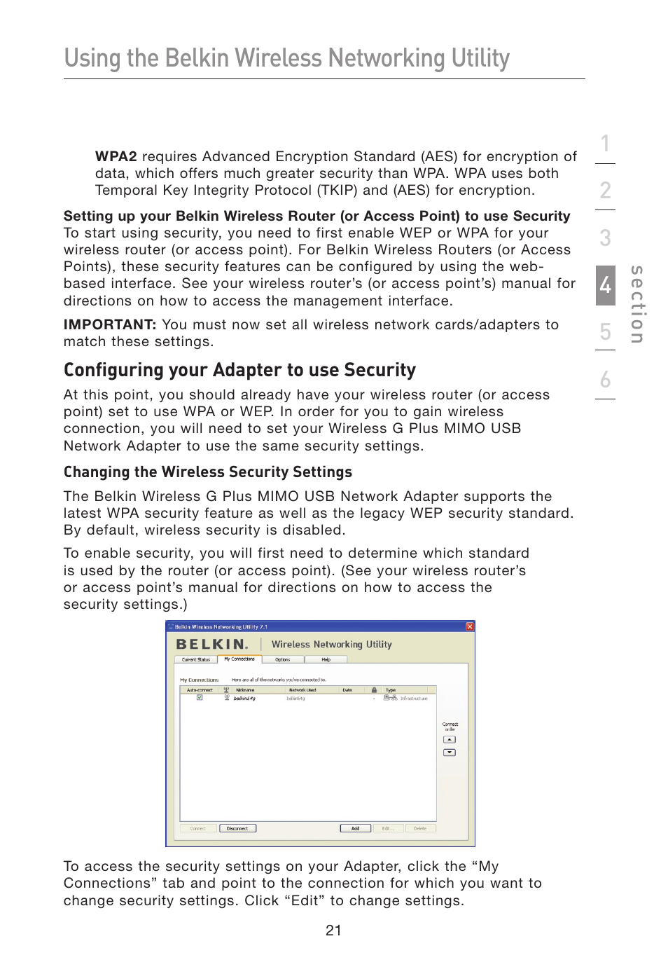 Using the belkin wireless networking utility | Belkin F5D9050 User Manual | Page 25 / 44