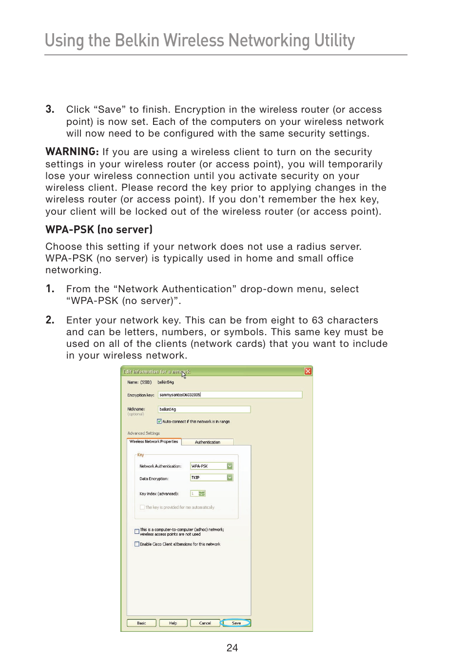 Using the belkin wireless networking utility | Belkin F5D9050 User Manual | Page 28 / 44