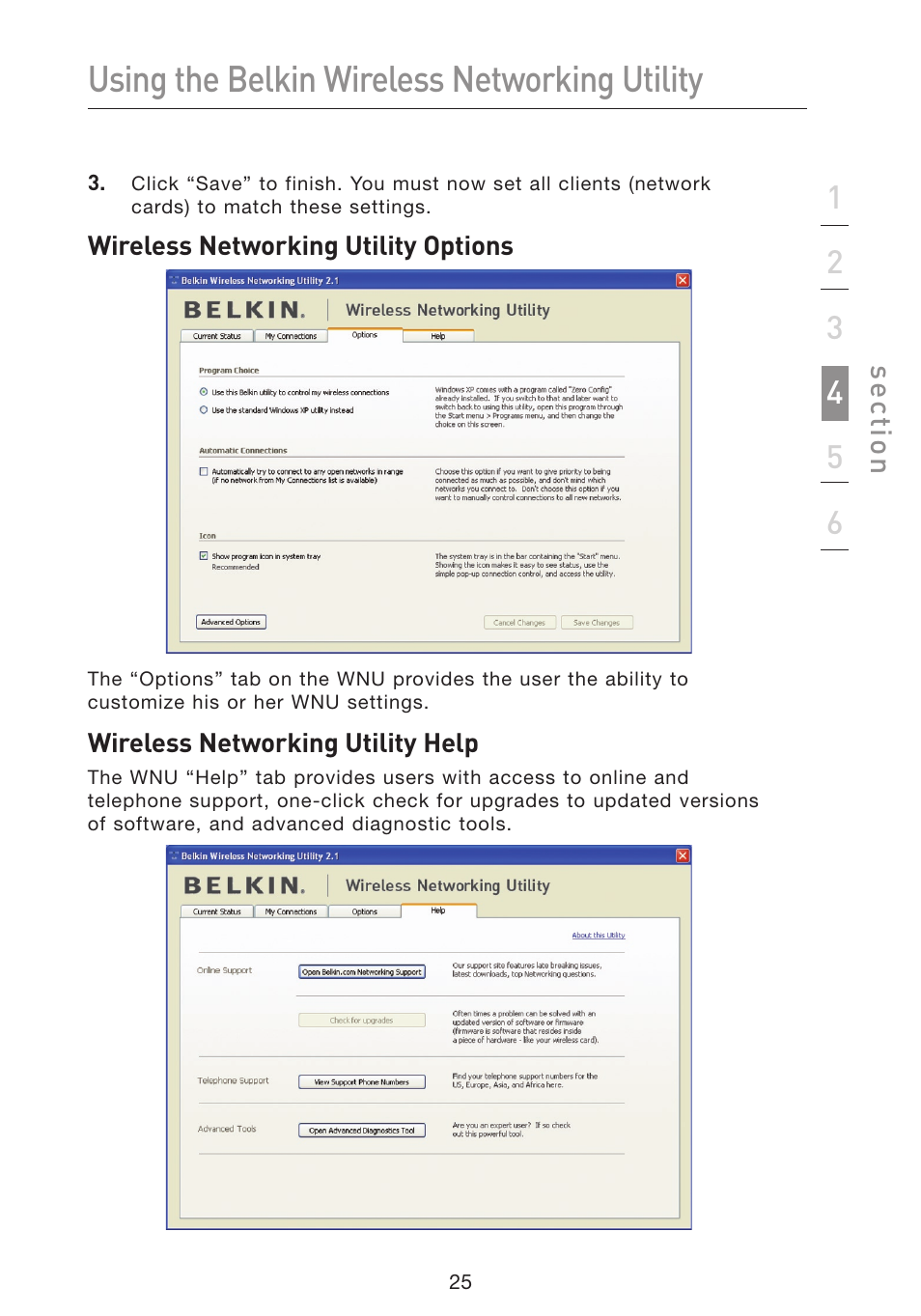 Using the belkin wireless networking utility | Belkin F5D9050 User Manual | Page 29 / 44