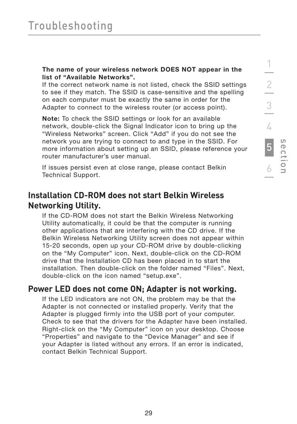 Troubleshooting | Belkin F5D9050 User Manual | Page 33 / 44