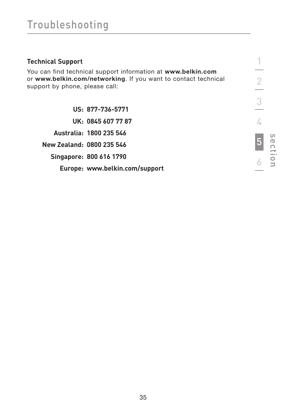 Troubleshooting, Se ct io n | Belkin F5D9050 User Manual | Page 39 / 44
