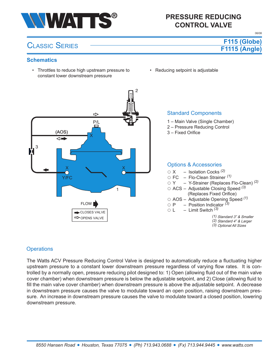 Watts F1115 User Manual | 7 pages