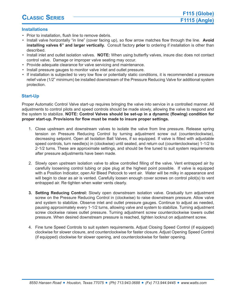 Watts F1115 User Manual | Page 6 / 7