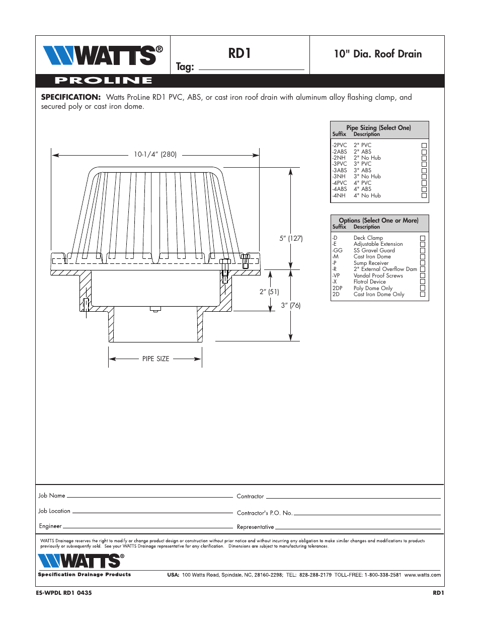 Watts RD1 User Manual | 1 page