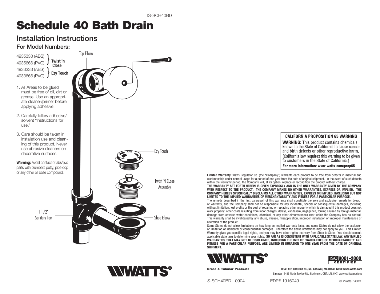 Watts 493 5666 User Manual | 2 pages