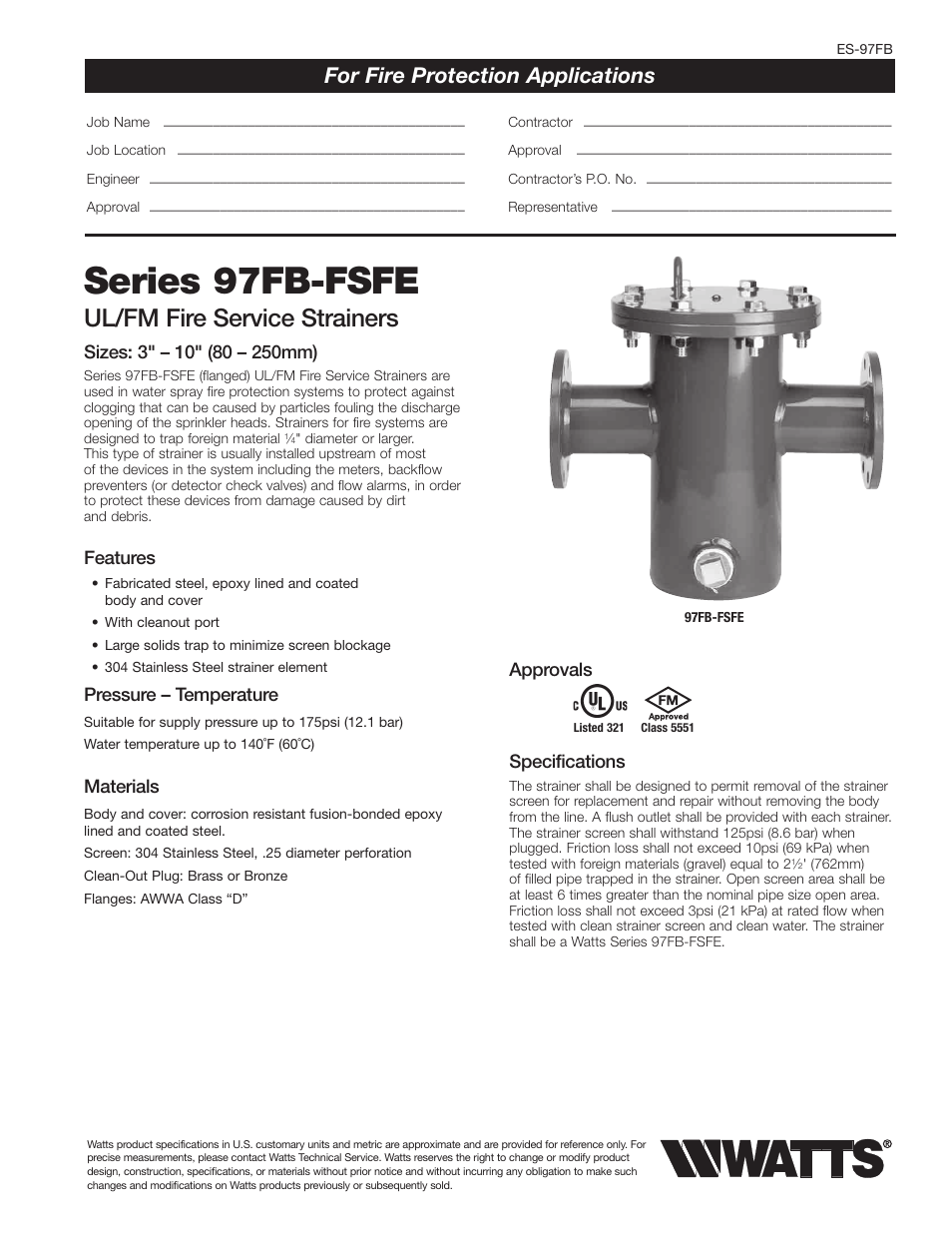 Watts 97FB-FSFE User Manual | 2 pages