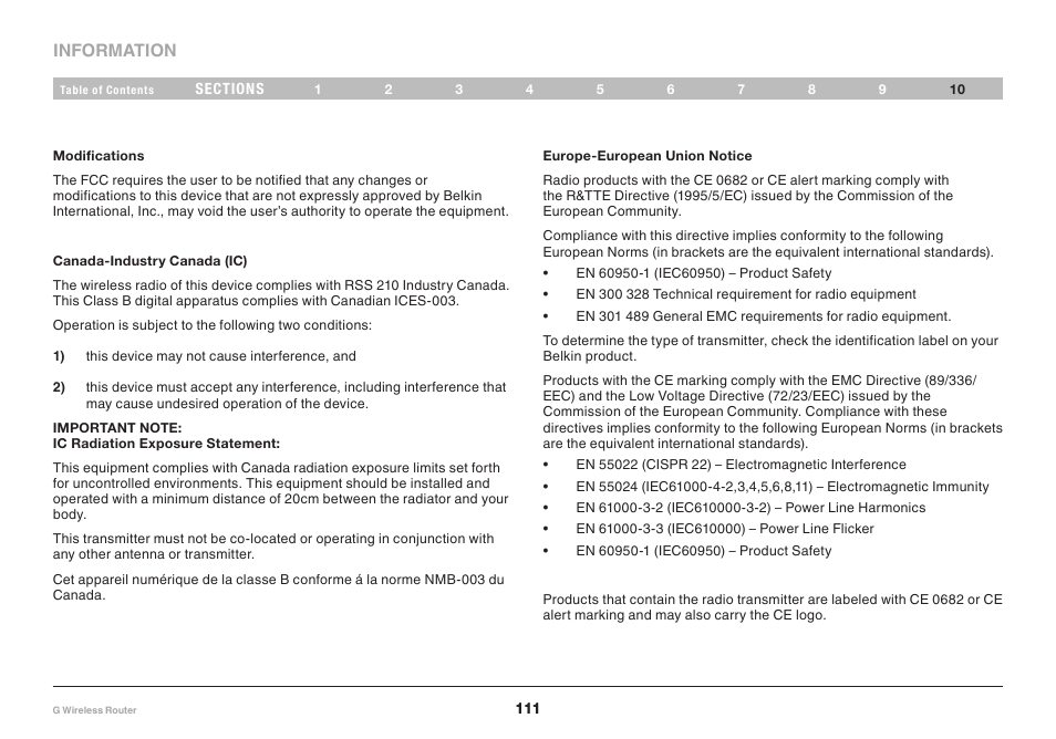 Belkin PM01110EA User Manual | Page 113 / 118