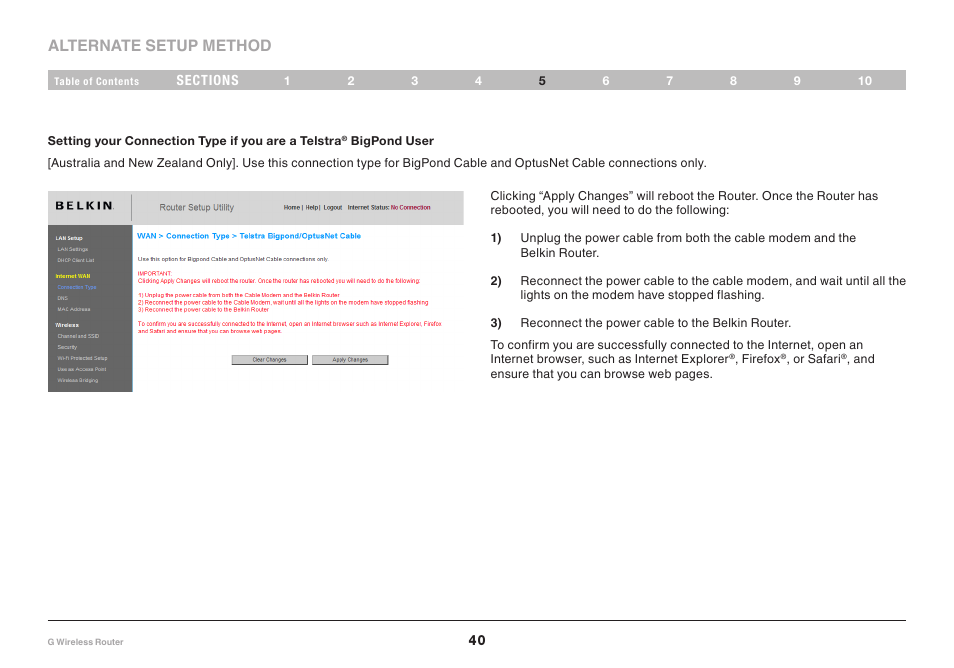 Alternate setup method | Belkin PM01110EA User Manual | Page 42 / 118