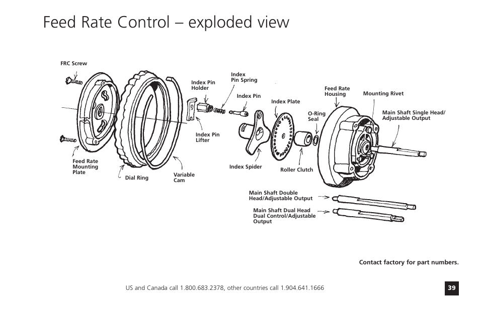 Feed rate control – exploded view | Watts T55-85MHP40 User Manual | Page 39 / 48