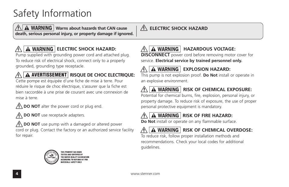 Safety information | Watts T55-85MHP40 User Manual | Page 4 / 48