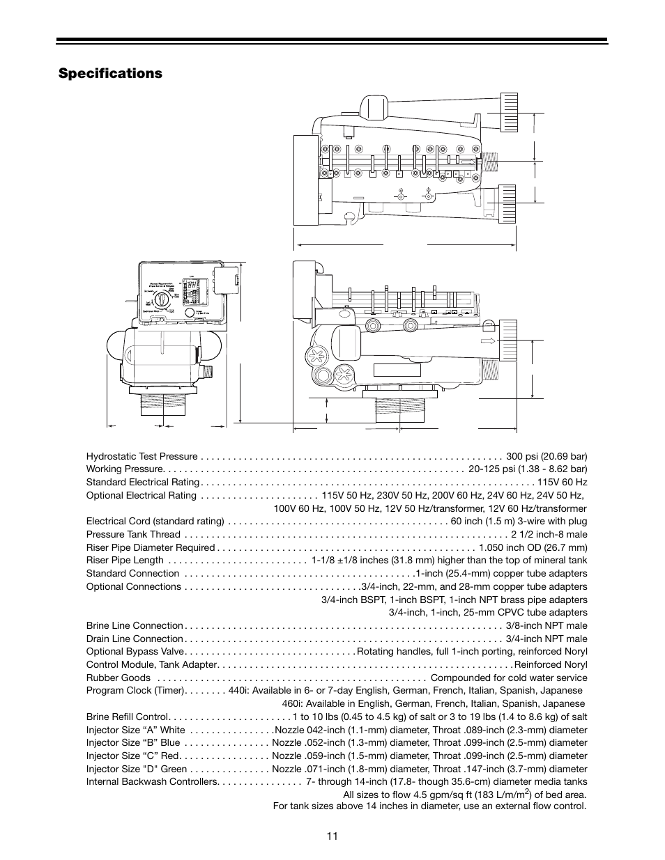 Specifications | Watts N2050A User Manual | Page 11 / 24