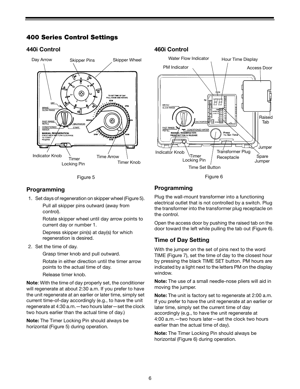 400 series control settings | Watts N2050A User Manual | Page 6 / 24