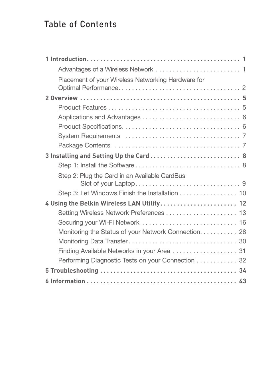 Belkin F5D7011 User Manual | Page 2 / 48